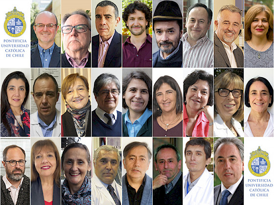 Collage que incluye a los 25 académicos reconocidos con la categoría de Profesor Titular.