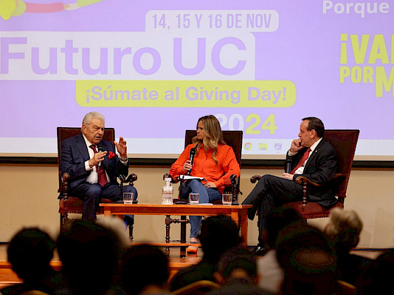 Mario Kreutzberger, Soledad Onetto y el rector Ignacio Sánchez