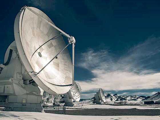 Antenas radioastronómicas del observatorio ALMA.
