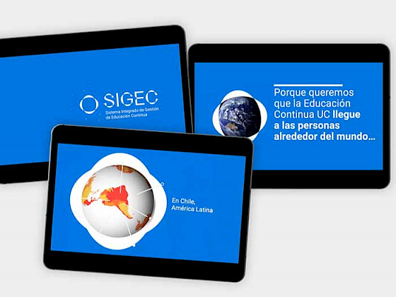 Tres pantallazos del nuevo sistema integrado de educación continua