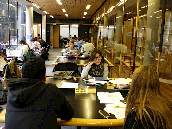 Alumnos UC en biblioteca.- Foto Dirección de Comunicaciones