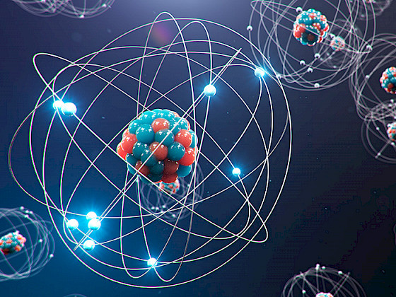 Imagen simulada de un átomo.