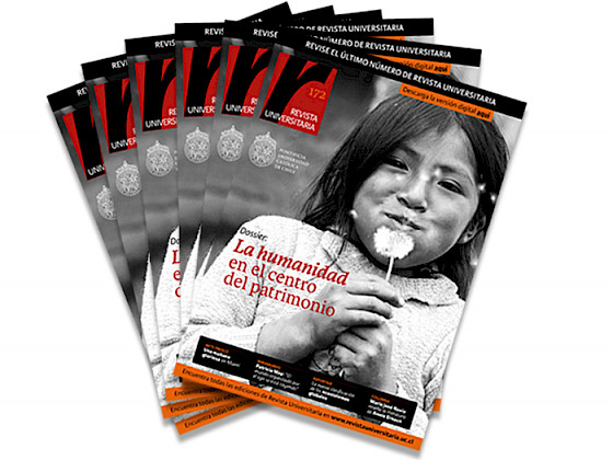 Portada de la revista universitaria donde se ve una niña soplando un diente de león.