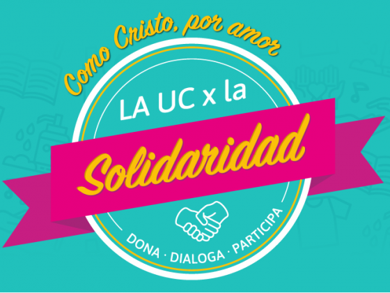 afiche con círculo y mensaje de solidaridad