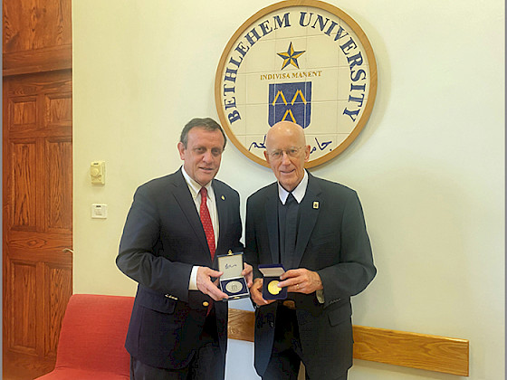 Rector Sánchez con Vice Chancellor de la Universidad de Belén