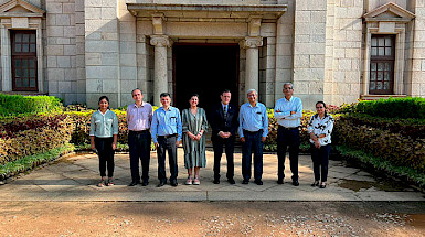 President Ignacio Sánchez and Lilian Ferrer with Indian Institute of Science authorities