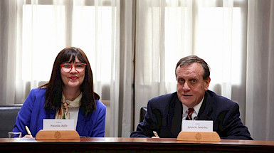 talia Riffo, directora de SENDA y rector Ignacio Sánchez.- Foto Dirección de Comunicaciones UCSánchez.- Foto D