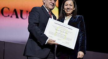 Rector Ignacio Sánchez y rectora Universidad de los Andes de Colombia.- Foto Uniandes