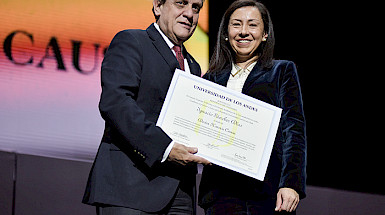 Rector Ignacio Sánchez y rectora Universidad de los Andes de Colombia.- Foto Uniandes