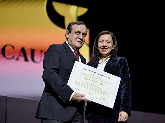 Rector Ignacio Sánchez y rectora Universidad de los Andes de Colombia.- Foto Uniandes