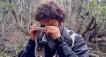 Profesor Darko Cotoras en trabajo de campo.- Foto Sebastian Pakarati