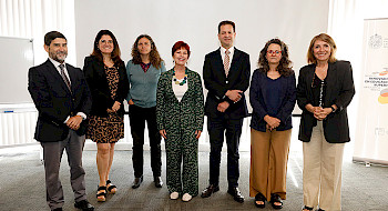 Autoridades de la UC involucradas con el proyecto InES Ciencia Abierta.