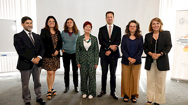 Autoridades de la UC involucradas con el proyecto InES Ciencia Abierta.