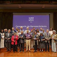 Líderes mayores con el rector Ignacio Sánchez. Foto Dirección de Comunicaciones