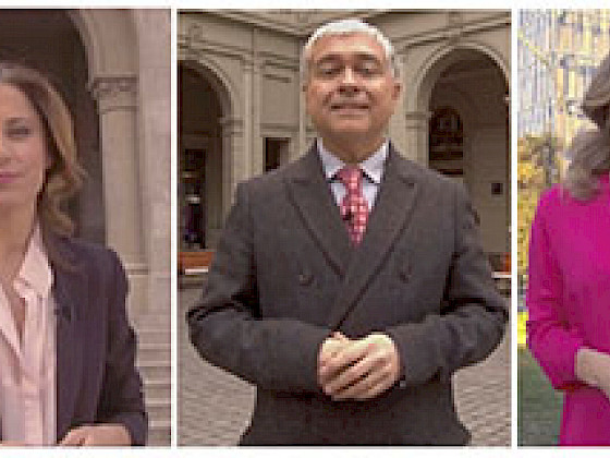 Constanza Santa María, Soledad Onetto e Iván Valenzuela en el video de Endowment UC.