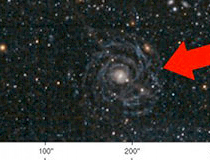 imagen correspondiente a la noticia: "Astrónomos chilenos visualizan por primera vez la estructura de la galaxia espiral más grande del Universo"